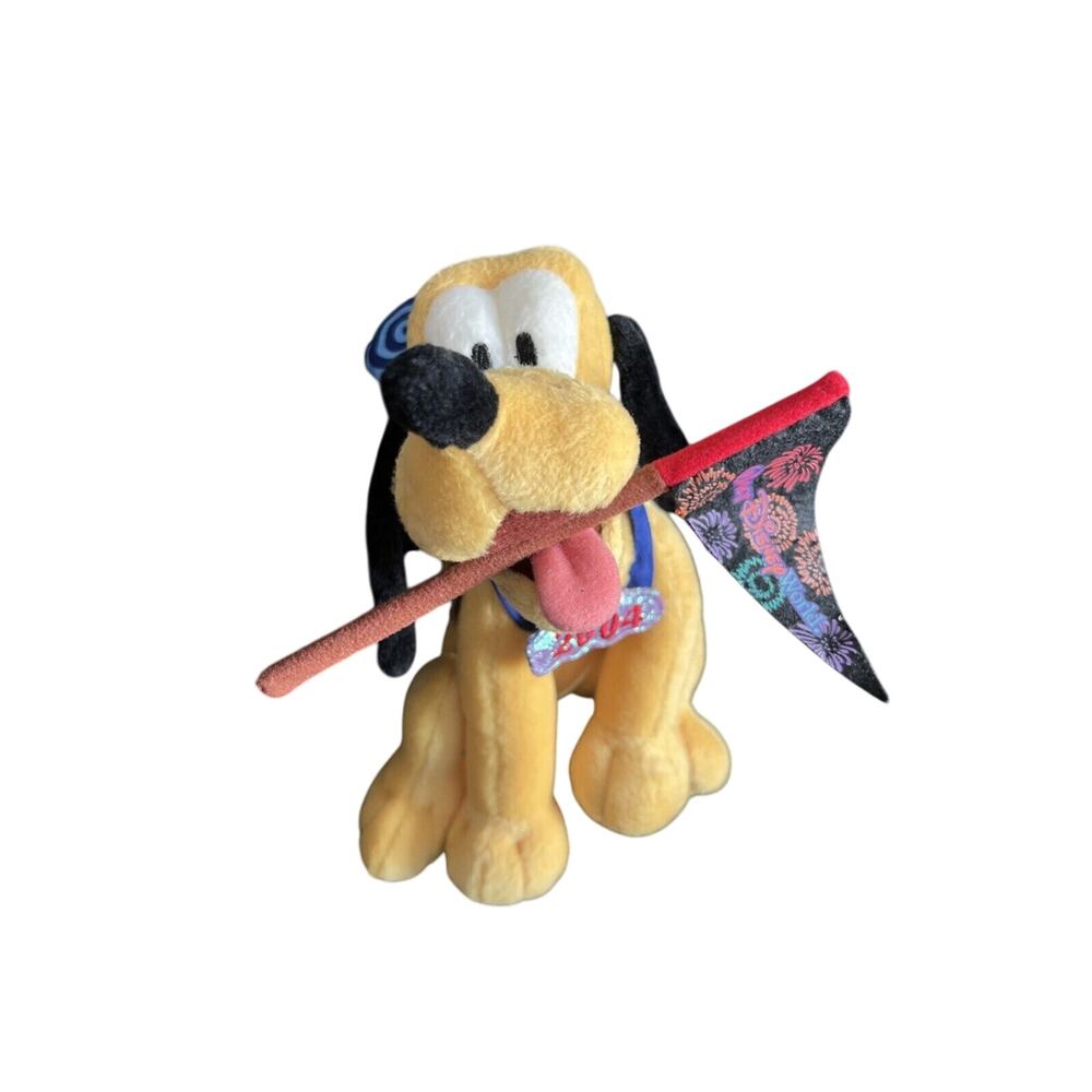 NWT Walt Disney World TOURIST PARK HOPPER PLUTO DOG 8" Plush Stuffed TOY 2004